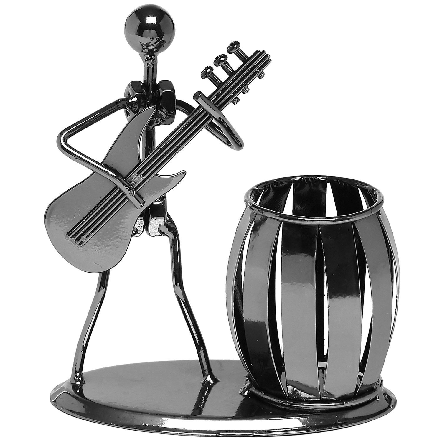 Cisixin Guitar Pen Holder, Creative Pencil Holder for Desk Multipurpose Metal Pen Holder, Desktop Accessories Desk Organiser for Kids, School, and Office Stationary