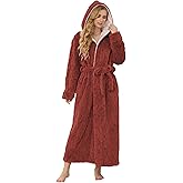 Artfasion Robes for Women with Hood Long Soft Warm Full Length Bathrobes Luxurious Plush Fleece Winter Gifts
