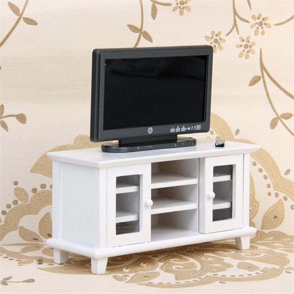 Dolls Accessories Ismarttech 1 12 Dollhouse Tv With White Tv