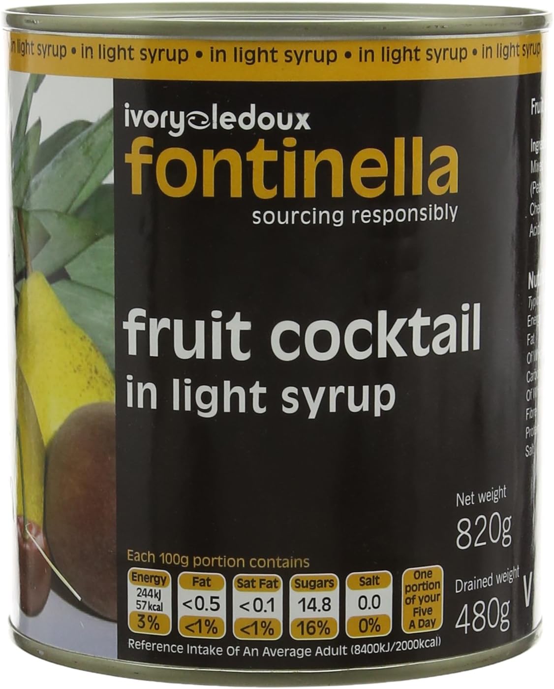 Fontinella Fruit Cocktail in Syrup 820 g (Pack of 6)