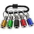 Upgrade, Steel Material, Katerk 5PCS 1/4 Inch Hex Shank Screwdriver Bits Holder Extension Bar Screw Adapter Drill Handy Heavyduty Keychain Bit Holder for Electric Screwdrivers, 5 Colors