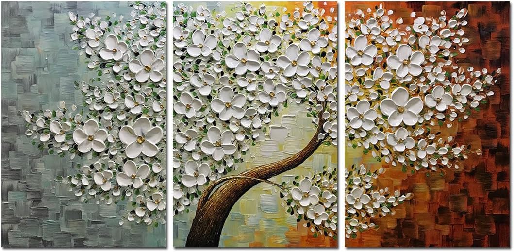 Paintings - V-inspire Paintings, 20x30Inchx3 Paintings Oil Hand Painting 3D Hand-Painted On Canvas Abstract Artwork Art Wood Inside Framed Hanging Wall Decoration Abstract Painting