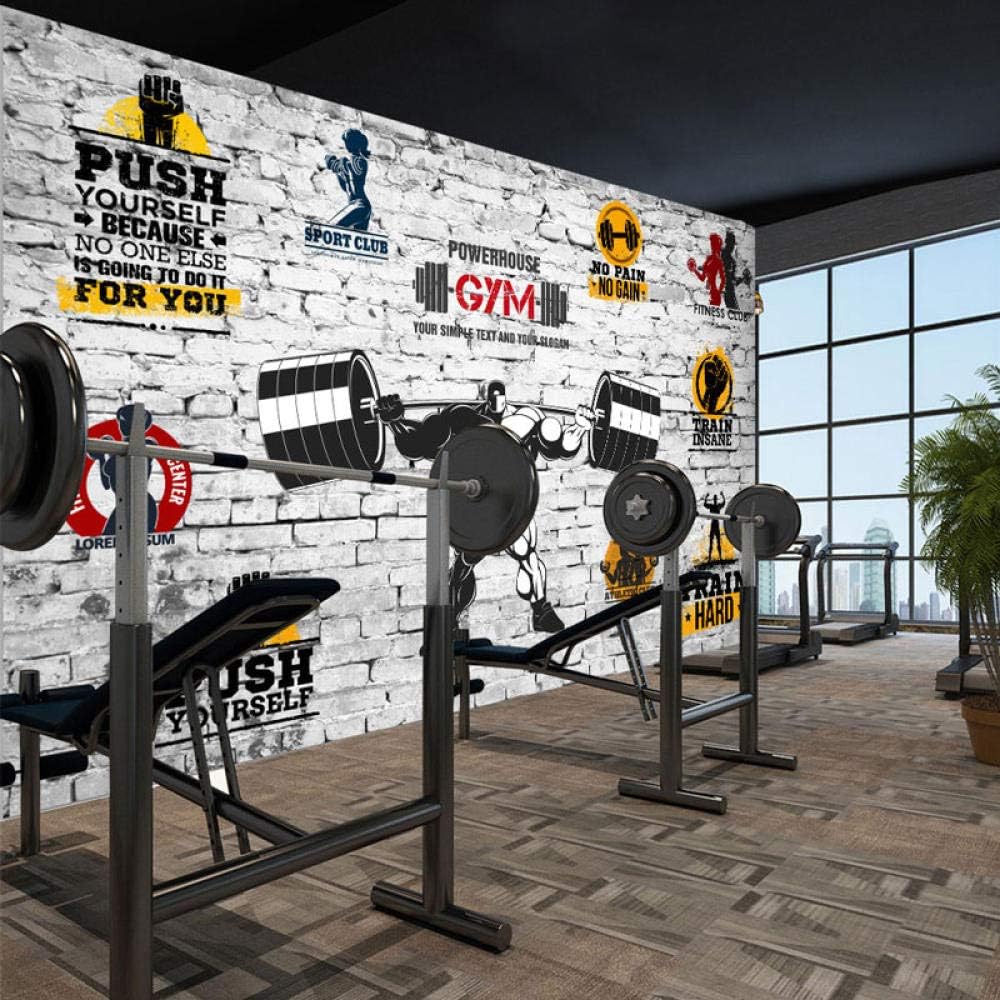 Gym Wall Decal Murals Modern Living Room Wall Papers 3D Brick Wall