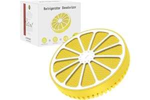 PURUYE Fridge Deodorizer, Refrigerator Odor Eliminator for Kitchen, Fridge Smell Eliminator, Outshines Baking Soda & Charcoal, Lemon Design & Adjustable Clip Design (2.7"/50g)