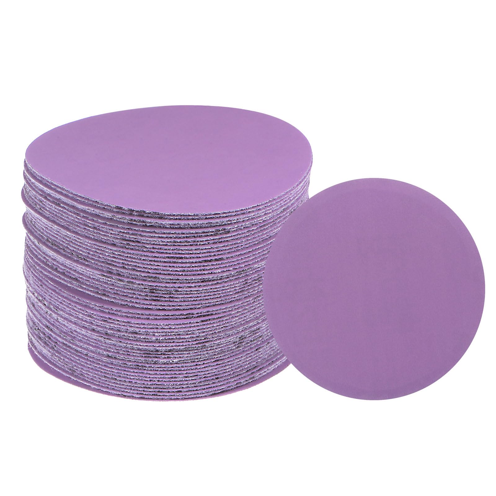 uxcell 50pcs 2500 Grit Purple Sanding Discs 3 Inch Hook and Loop Aluminum Oxide Orbital Sanding Pads Paper Wet Dry Polish for Metal Woodworking Drywall