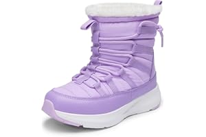 DREAM PAIRS Girls Boys Winter Snow Boots, Slip Resistant Faux Fur Lined, Windproof Warm Slip-On Boots for Kids