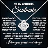 Larvincy To My Wife Necklace from Husband With Heartfelt Message & Elegant Box - Soulmate Necklace for Women, Romantic Jewelry Gift for Her On Birthday, Anniversary