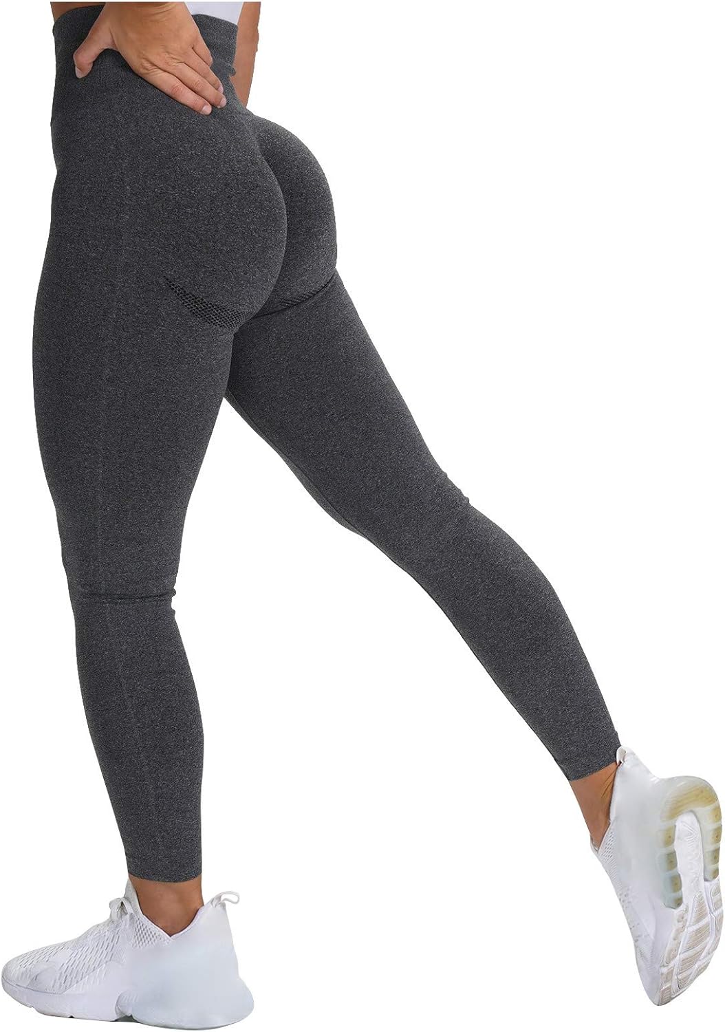 GIJK Yoga Pants for Women Solid Color Sports Pants Tummy Control High Waisted Leggings Workout