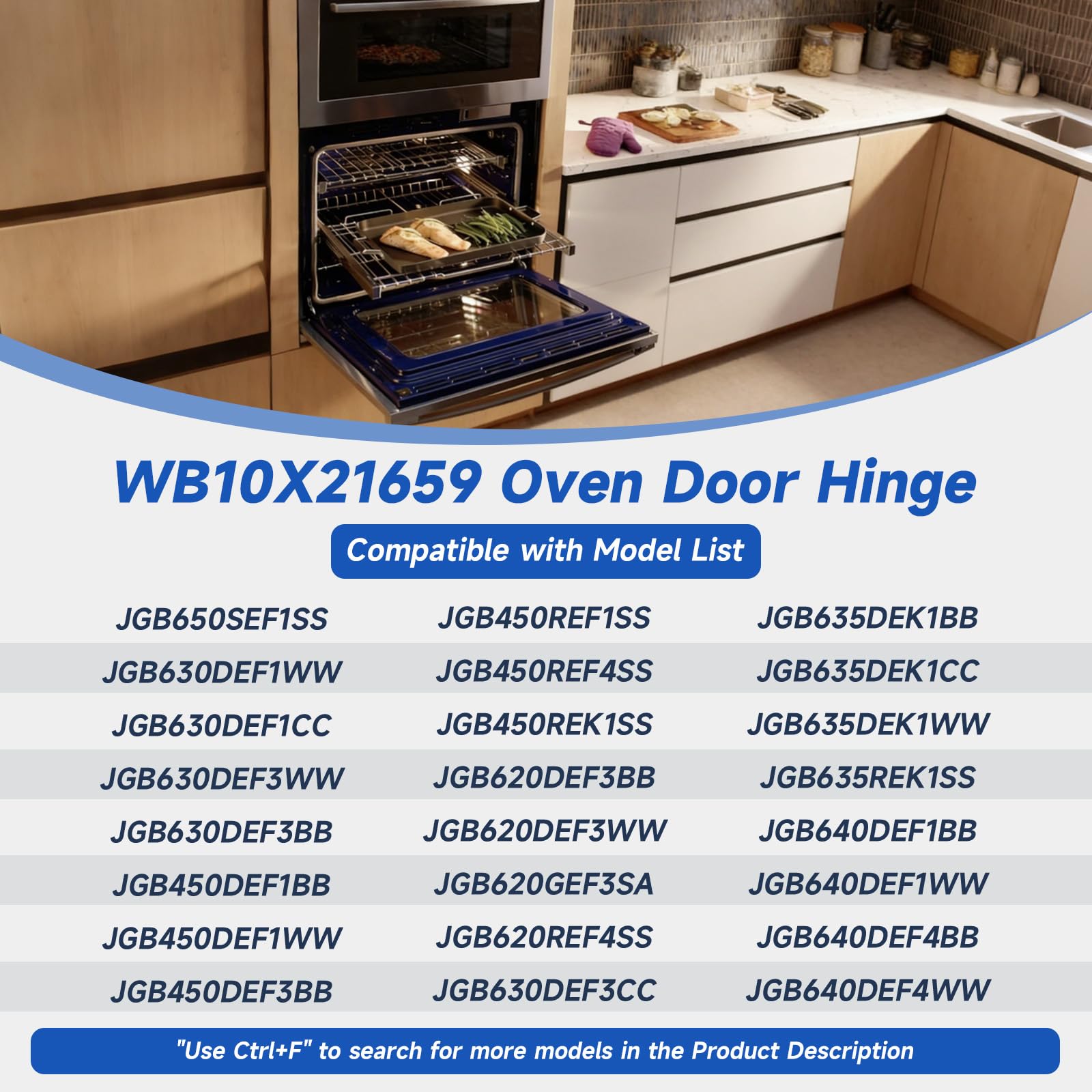 Condition photo showing New/Like New for wb10x21659 oven door hinge compatible with ge kenmore jgb450def3ww jgb450dek1ww jgb450ref1ss, replac