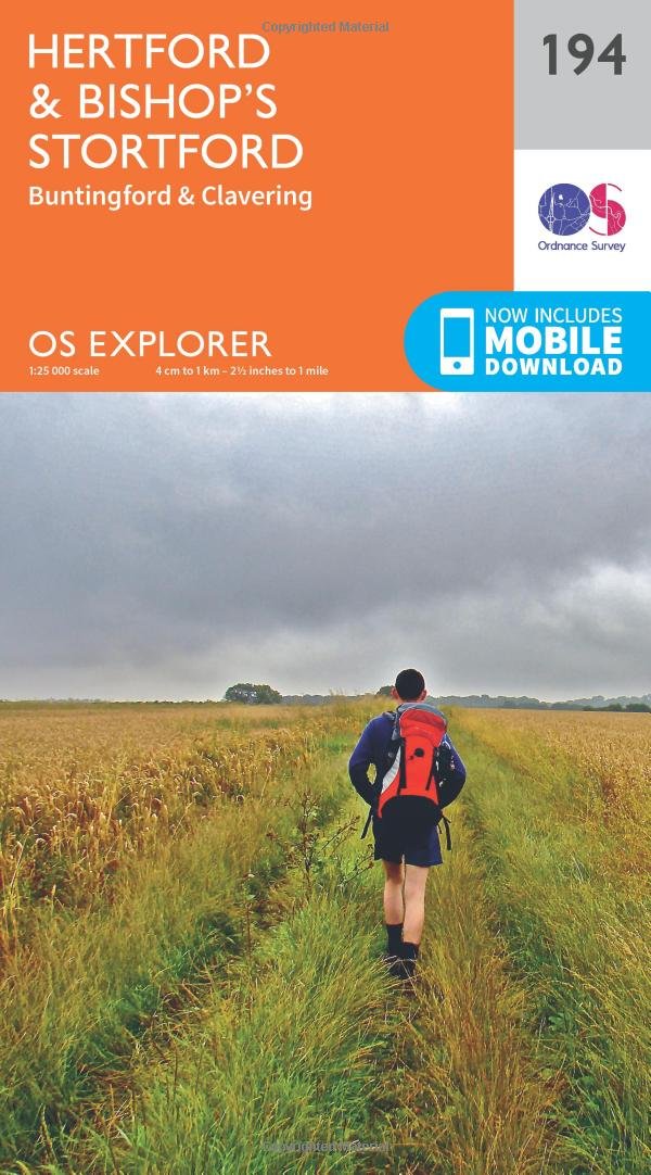 Hertford & Bishop’s Stortford Map | Buntingford & Clavering | Ordnance Survey | OS Explorer Map 194 | England | Walks | Hiking | Maps | Adventure