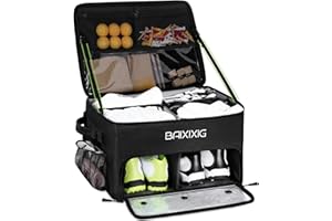 BAIXIXIG Golf Trunk Organizer, Waterproof Car Golf Locker with Separate Ventilated Compartment for 2 Pair Shoes, Golf Storage for Balls, Tees, Cap, Clothes, Gloves, Accessories, Gifts for Men, Women