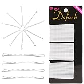 Dofash 5CM/2in Wavy Bobby Pins White Hair pins Metal Hair Grips for Women 60pcs（White）