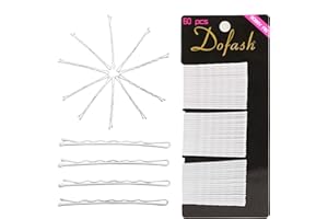 Dofash 5CM/2IN Wavy White Bobby Pins Long Bobby Pin Holder Hair Accessories for Women 60PCS（White）