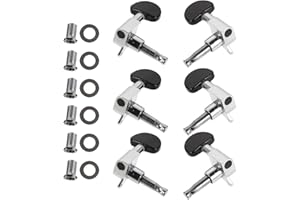 Veemoon 6pcs Black Fully Enclosed Guitar Tuning Pegs for Acoustic and Electric Guitar with Nuts Screws