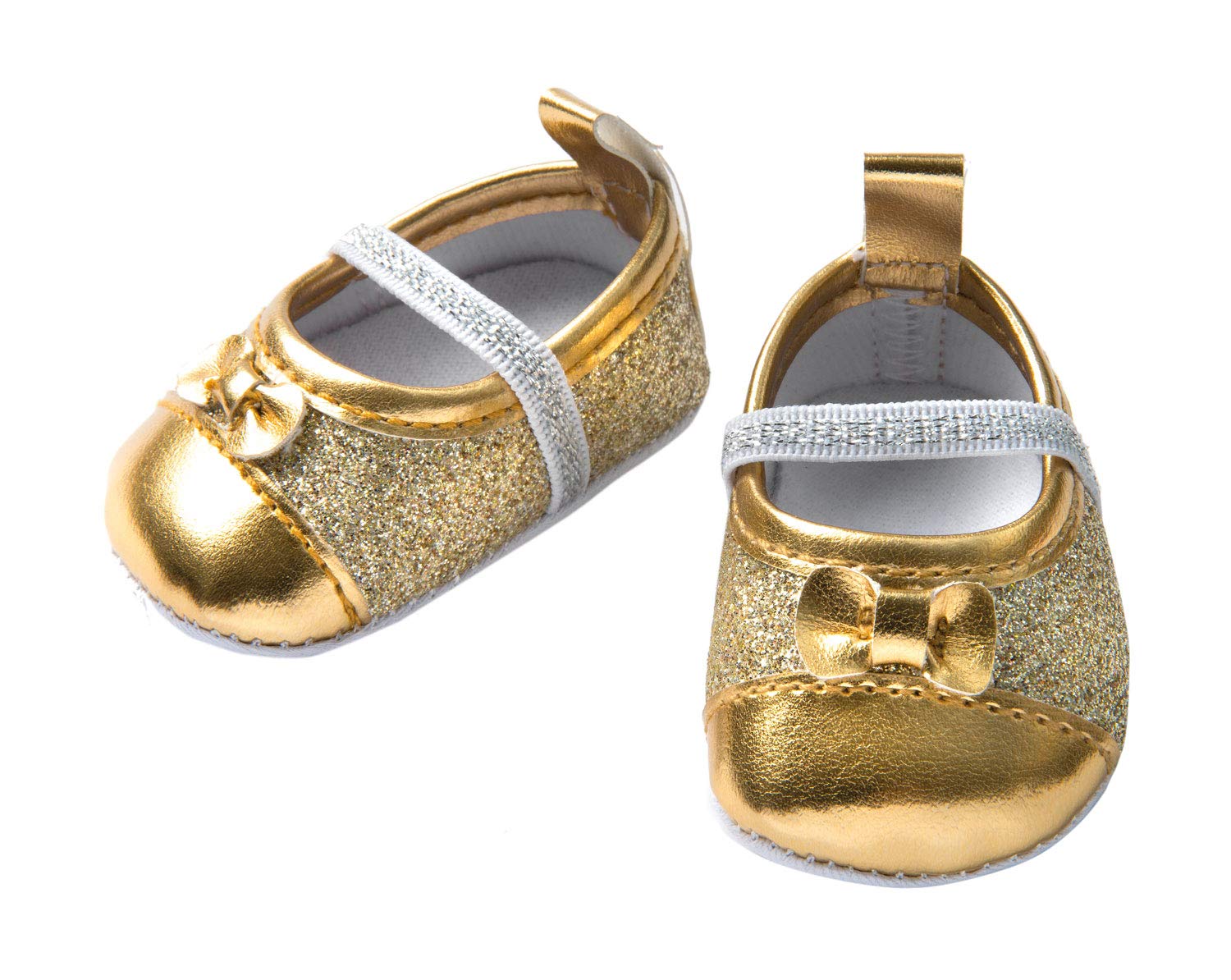 Heless 747 - Glitter Ballerinas for Dolls, Gold, Size 38-45 cm