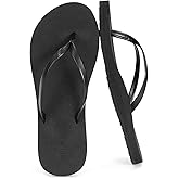 MORMIRAC Womens Slim Leather Comfortable Flip Flops Summer Beach Thong Sandals Arch Support Non Slip
