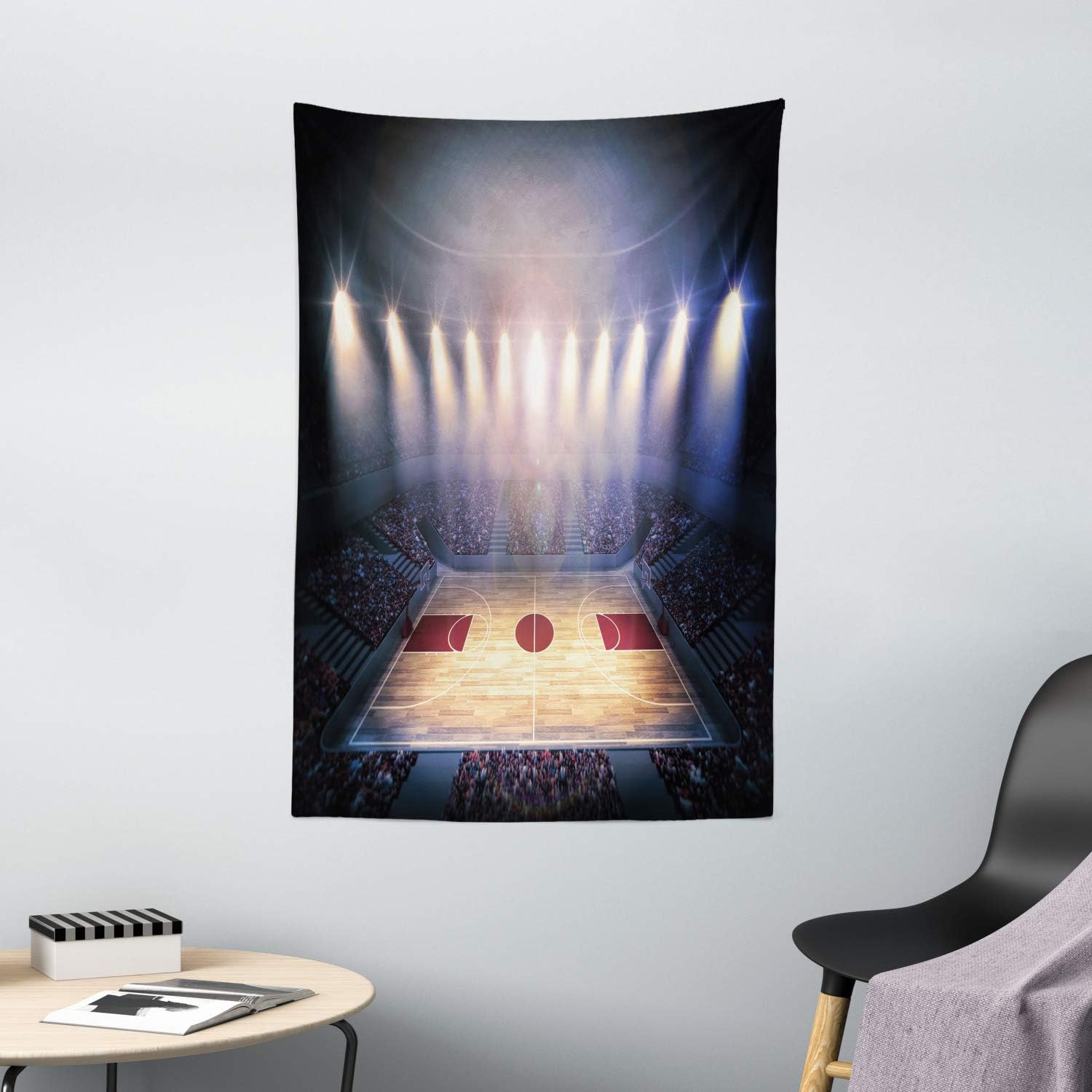 Ambesonne Basketball Tapestry, Crowded Basketball Arena