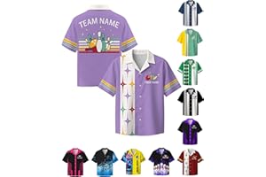 Custom Bowling Shirt for Men Women Personalized Name Bowling Jersey Casual Hawaiian Shirts Customized Retro Polo, S-4XL