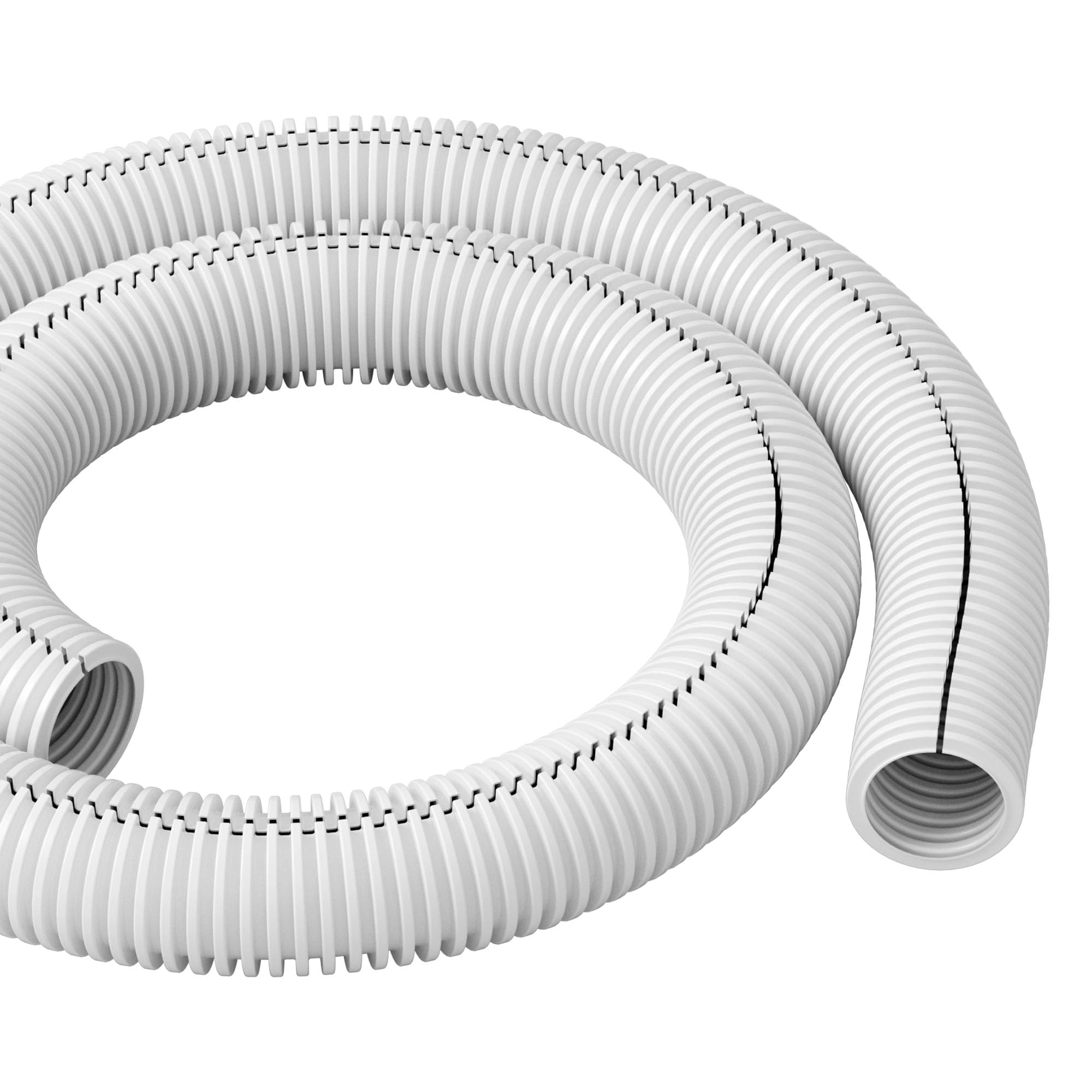 D-Line White 43in Cable Sleeve, Flexible Wire Protector Tubing, Split Electrical Conduit, Plastic PC Cable Management Tube, Cord Sheath, TV Loom Tubing - 1.26in Diameter, 43-inch Length