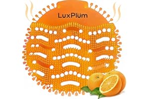 LUXPLUM Urinal Screens Deodorizer 10 Pack Long-Lasting Orange Scent, Splash Control Urinal Mats Odor Eliminator for Wet & Dry Urinals Bathroom Freshener, Toilet Deodorizer, Urinal Cakes