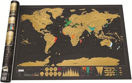 Respekt Carte Du Monde à Gratter Joli Souvenir Des Voyages
