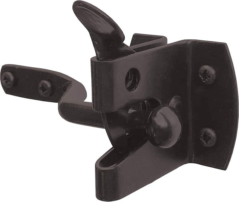 IRONTITE Auto Gate Latch Black Epoxy Finish for Wooden Gates
