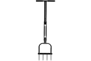 Gardzen Spike Aeration, Heavy Duty Aerator for Compacted Soils and Lawns, 35" x 11", Black