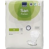 Abena San Premium Incontinence Pads, Moderate Absorbency, (Sizes 4 to 7), Size 4, 30 Count