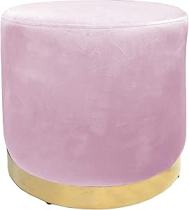 Urban Shop Velvet Ottoman, Blush