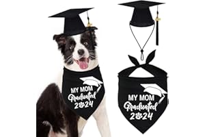JOTFA 2024 Dog Graduation Bandana and Dog Graduation Cap with 2024 Black Tassel for Graduation Gift 2024 Graduation Party Supplies (Dog Graduation Cap & Bandana)