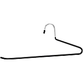 Amazon Basics Non-Slip Trouser/Slack Hangers, Pants Closet Organizer with Easy Slide Design, Metal with Rubber Coating, Black/Silver, 30-Pack