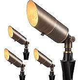 LUTEC Solid Brass Low Voltage Landscape Lighting, 12V Heavy Duty Waterproof Landscape Spotlights, Adjustable Bronze Uplights Outdoor Fixtures for Garden Yard Pathway Tree Without Bulb, 4 Pack