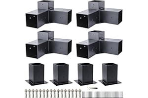 Pergola Brackets Kit 4x4 - wuyule 3-Way Right Angle Corner Bracket, DIY Wooden Pergola Brackets Base Kit, Gazebo Hardware Kits for Extension Gazebo