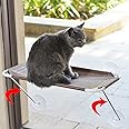 LSAIFATER Cat Window Perch, Cozy Cat Window Hammock for Sunbathing Experience, Give Your Cat The Best Seat in The House with a Cat Window Bed - The Best Cat Perch for Your Furry Friend (M, Brown)