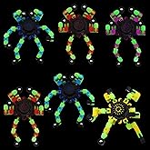 Fidget Spinners, DIY Transformable Chain Robot Finger Spinner, Glow in The Dark Deformable Creative Mechanical Gyro Stress Relief Toy Fidget Fingertip Toy for Kids and Adults (6 Pack)