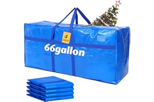 Clysee 4 Pcs 66 Gallon Large Moving Bags with Zipper and Handles Foldable Storage Duffle Bags Heavy Duty Extra Large Totes for College Dorm Travel Clothes Blankets Bedding Moving (Blue)