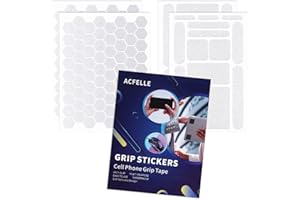 ACFELLE 4Pack Phone Grip Tape, Finger Grip Stickers Decal Waterproof Pre-Cut Non Slip Kit Adhesive Traction for Cell Phone Cases, Handles, Tools (4Pack Clear)