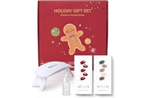 ohora Semi Cured Gel Nail Strips ([2025 Christmas Set] N Red Chrome & N Joy) - Works with Any Lamps, Salon-Quality, Long Lasting, Easy to Apply & Remove