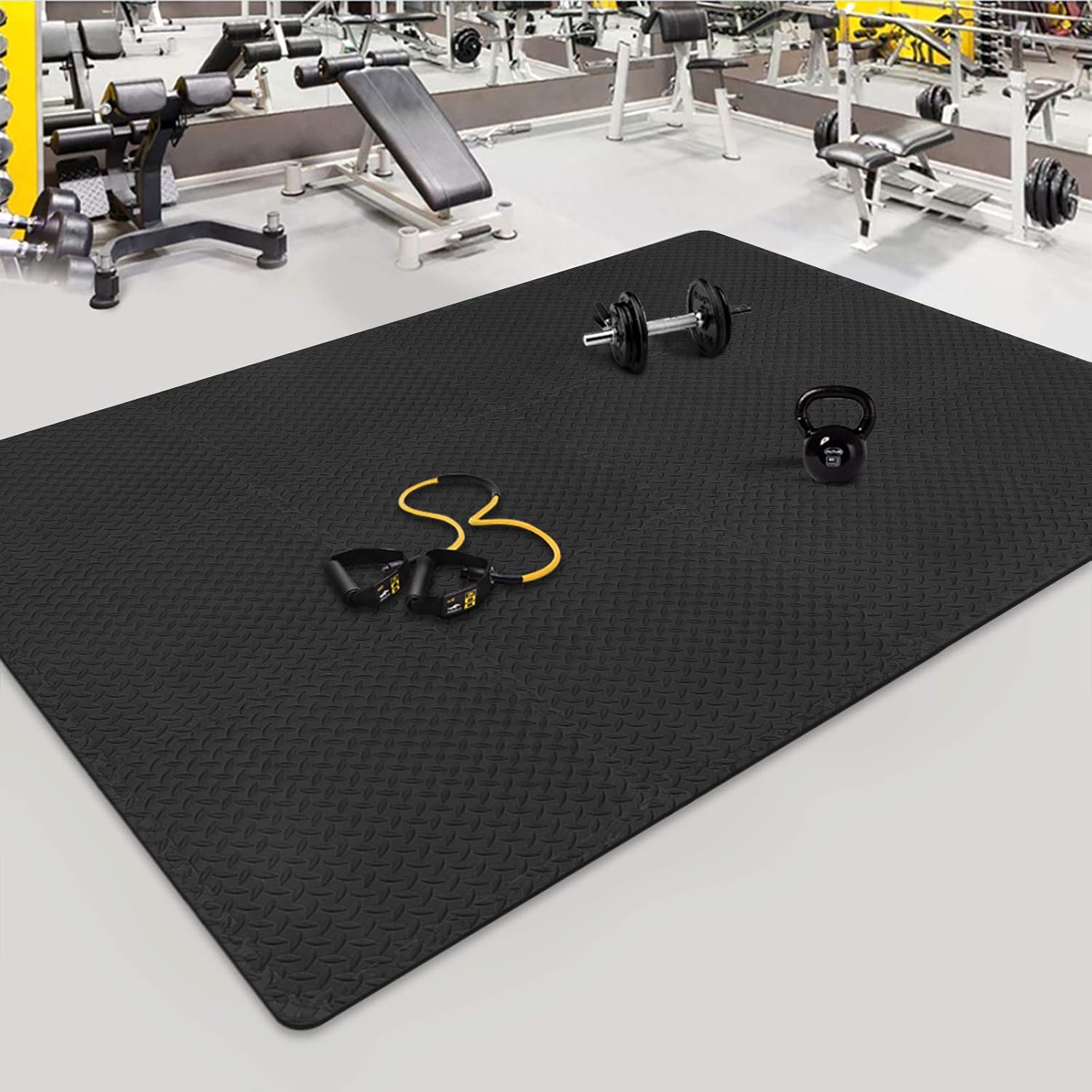 innhom Gym Flooring Gym Mats Exercise Mat for Floor Workout Mat Foam Floor Tiles for Home Gym Equipment Garage, 12 Pieces Black: Sports & Outdoors