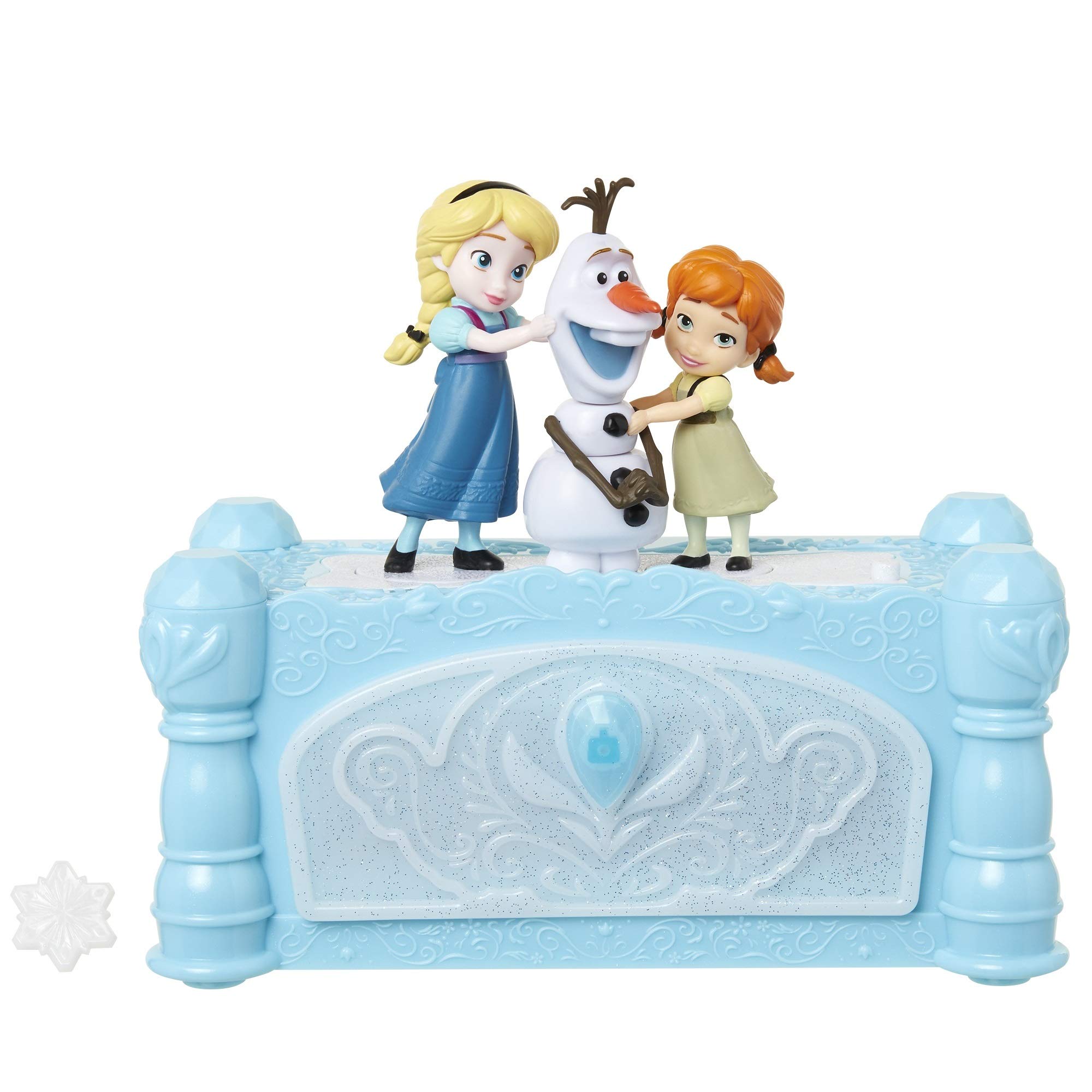Disney Frozen Musical Jewelry Box with Do You Want to Build A Snowman Song, Watch Anna & Elsa Built Olaf! Snowflake Ring Included! Perfect Birthday, Christmas, Hanukkah Gift - For Girls Ages 3+