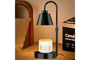 REIDEA Candle Warmer Lamp Timer, Dimmable Adjustable Height Wax Melt for Large 3 Wicks Scented Candles (Up to D-4 inches/H-5.5 inches), Safe and efficient, U2