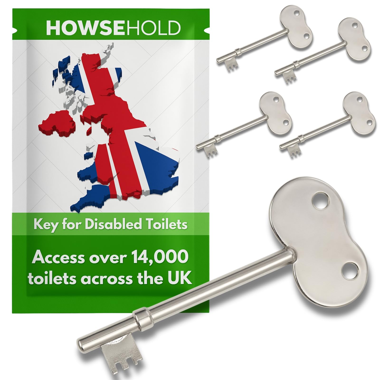 Disabled Toilet Key UK [5 Pack] Radar Key for Access to Disabled Toilets with Large Easy Turn Handle (5 Keys)