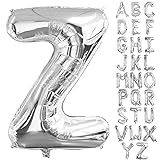 Lovoir 40 Inch Large Silver Letter Z Balloons Big