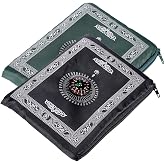 Anlising 2 Pieces Portable Travel Prayer Mat with Compass, Waterproof Polyester Prayer Rug, Muslim Travel Prayer Mat, for Ramadan Gifts (60cm&times;100cm)
