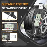 GODESON Digital Tyre Tread Depth Gauge UK 0-25.4 mm Large LCD Display view 4