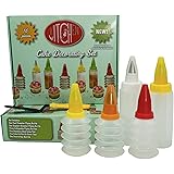 KITCHEN Witch 11 Piece Icing Bottles Kit with Stainless Steel Decorating Tips. Includes 3 Accordion and 2 large Squeeze Bottl