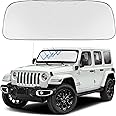 Proadsy 2025 Upgrade Windshield Sun Shade Custom Fit Jeep Wrangler JL JLU & Gladiator JT 2018-2024 2025 4-Layer Foldable Front Sunshade Protector Sun Visor Blocks UV Rays Keep Car Cooler Accessories