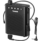 TONOR Voice Amplifier for Teachers, 15W Bluetooth Voice Amplifier with Wireless Headset Mic, Portable Megaphone Speaker Rechargeable PA System 82ft for Teaching, Speaking, Fitness Instructors K11