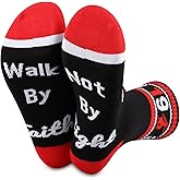 PWHAOO 1 Pair Sorority Socks Sorority Sister Gift Walk By Faith Not By Sight Socks