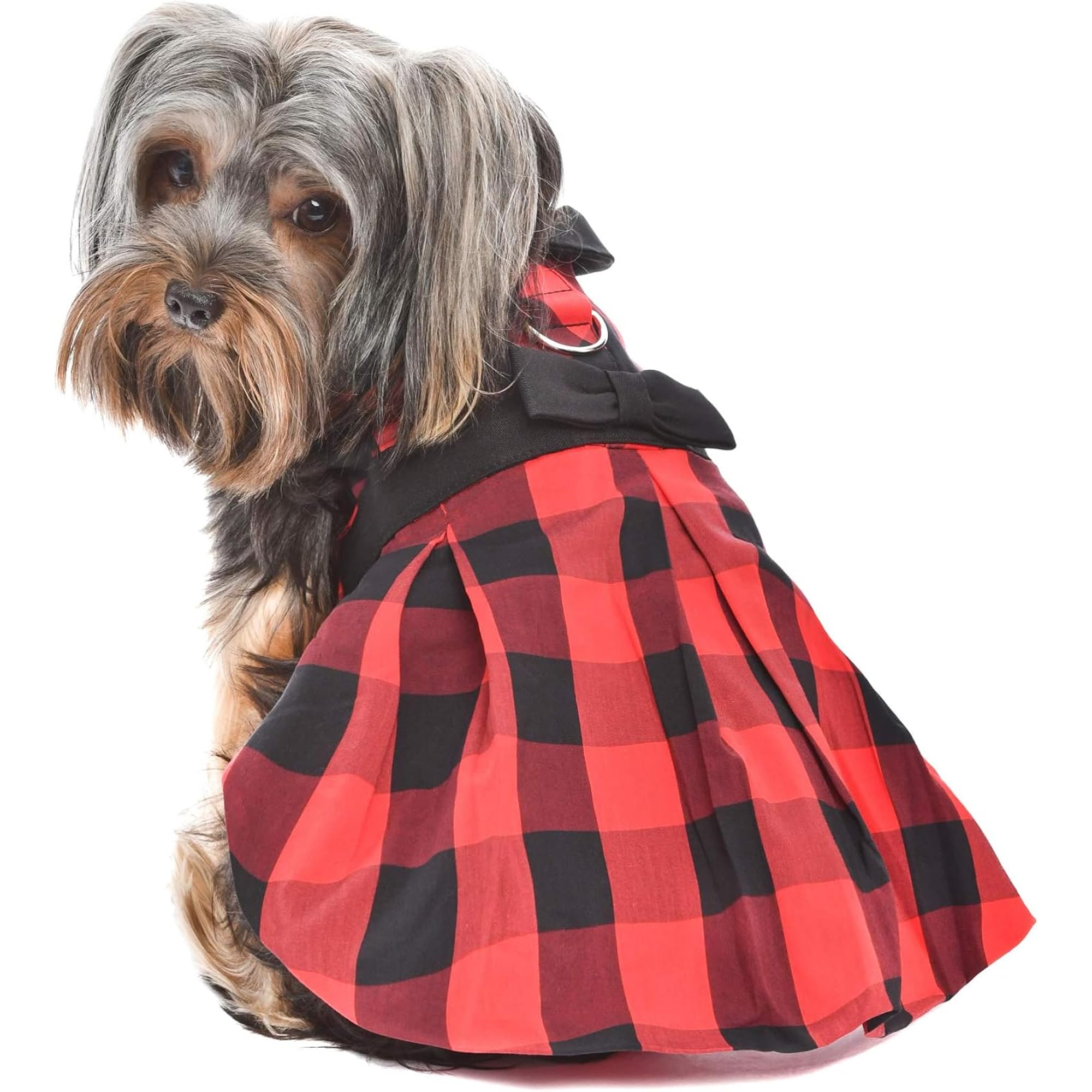Parisian Pet Designer Buffalo Checkered Red Dog Dress Holiday Party